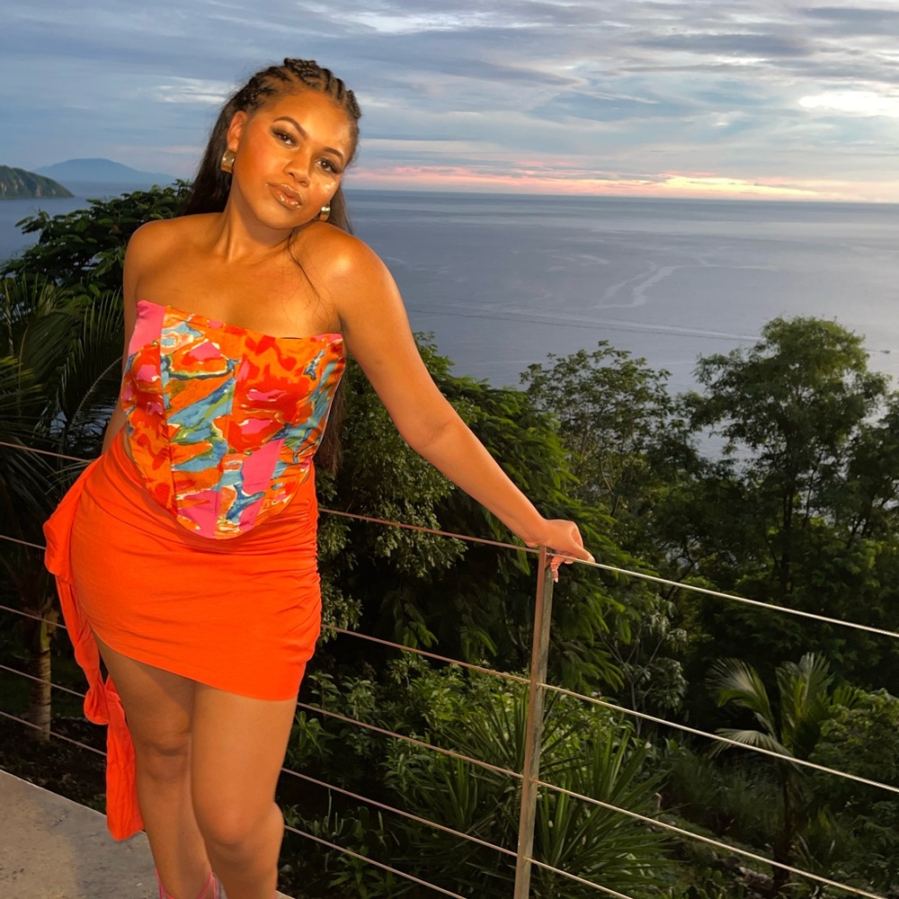 Vibrant orange skirt